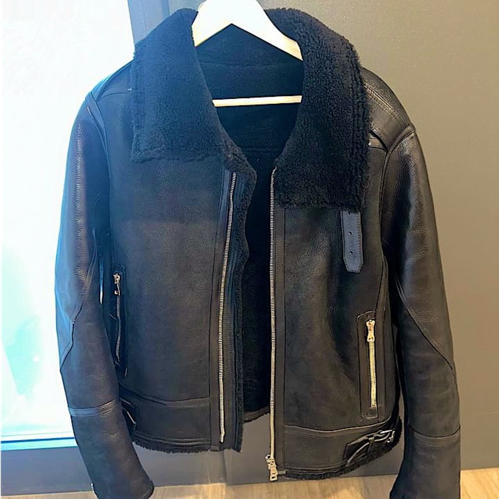 Balmain shearling and leather jacket